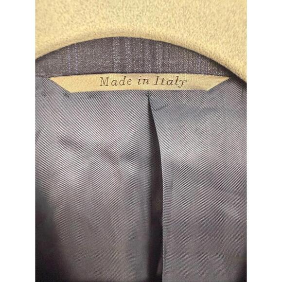 Canali Made In Italy 100% Wool Navy Blue Plaid Blazer Jacket Size 56R - Picture 3 of 9